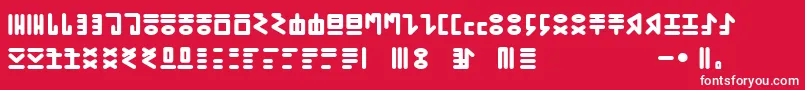 Fonte GENР RICA PRIMITIVA 01 – fontes brancas em um fundo vermelho